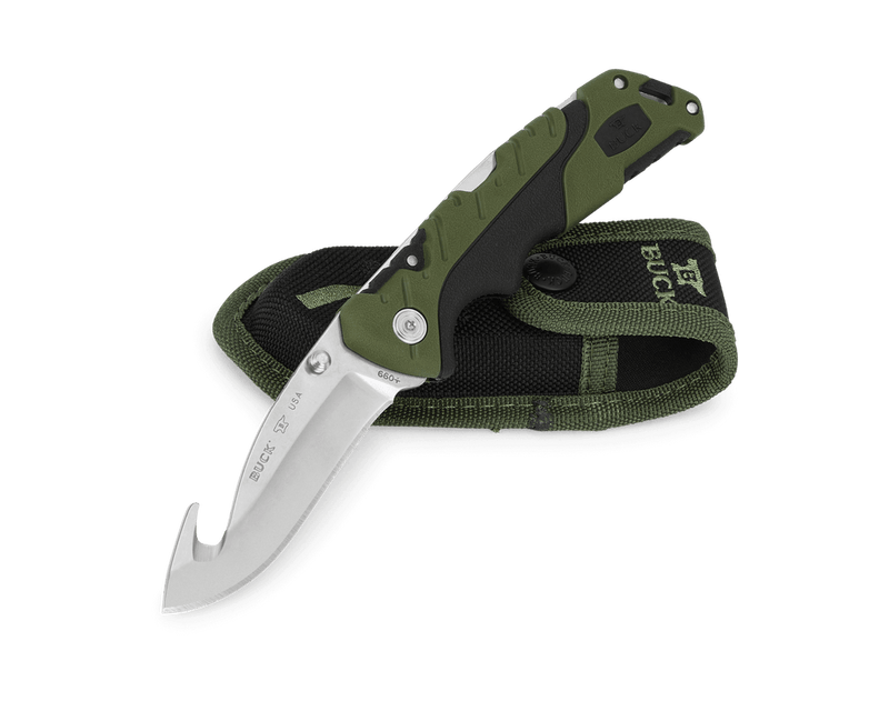 Load image into Gallery viewer, Folding knife Buck Folding Pursuit Large Guthook 0660GRG
