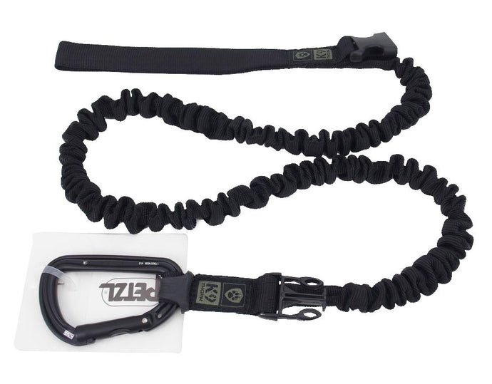 K9 Thorn Petzl leash with shock absorber Black - 150 cm