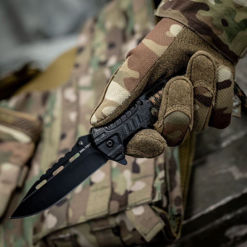 Load image into Gallery viewer, Mil-Tec Paracord folding knife with flint
