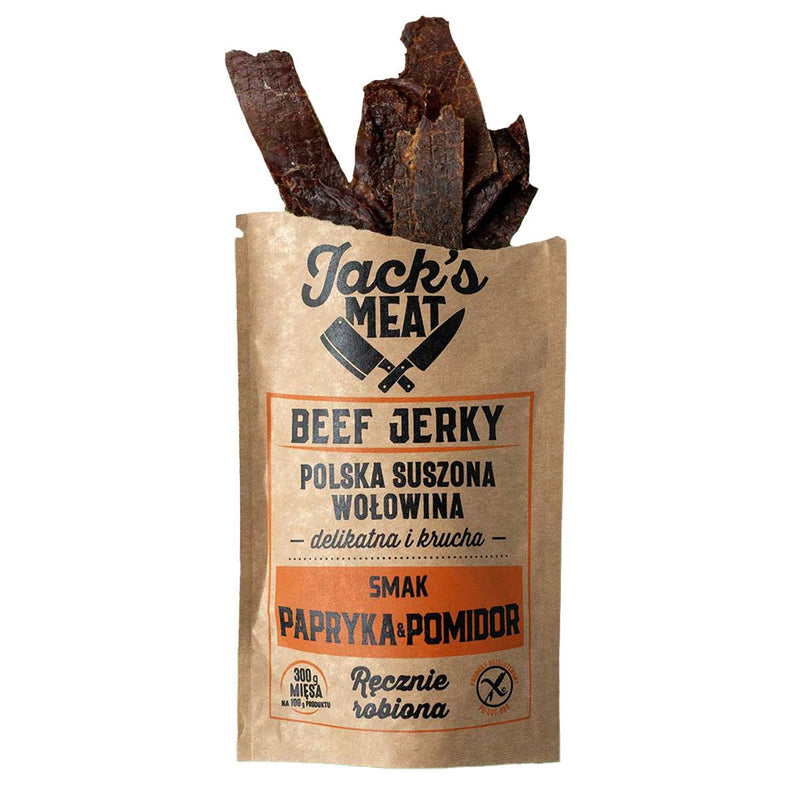 Laadige pilt galerii vaatajasse, Jack&#39;s Meat Beef Jerky paprika ja tomati maitsega - 30g
