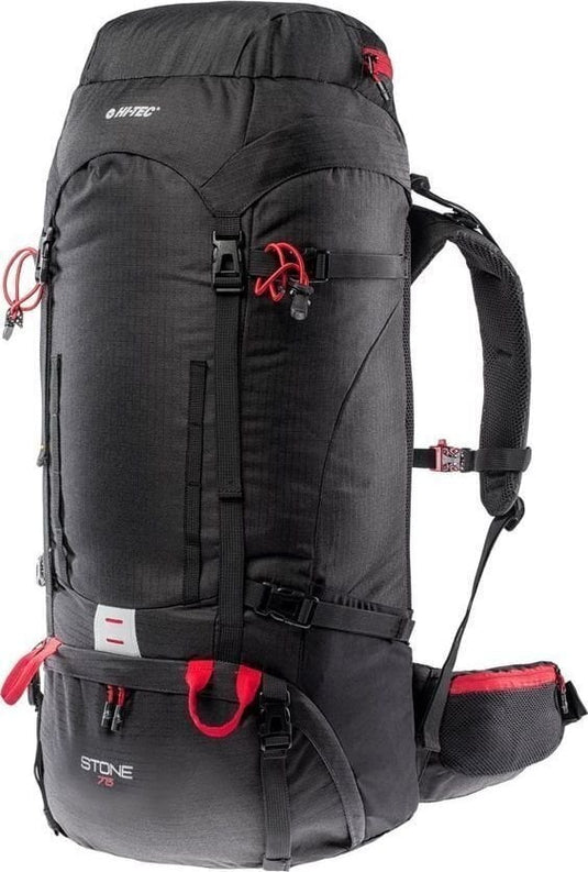 Hi-Tec Stone seljakott 75l - Black/High Risk Red