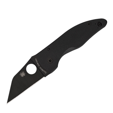 Spyderco MICROJIMBO BLACK G-10 PLAIN BLACK BLADE