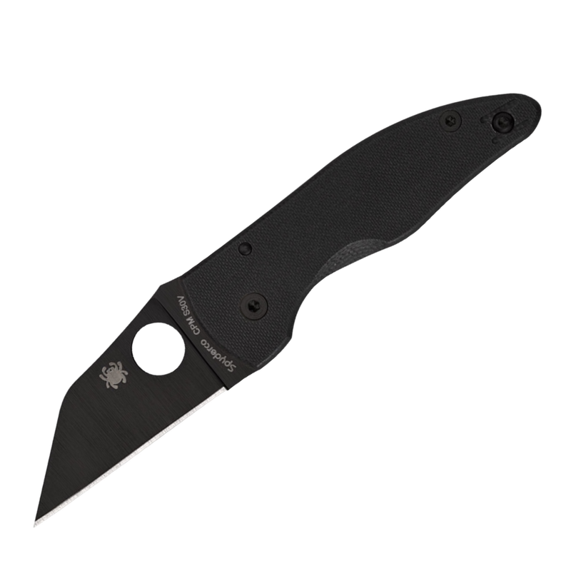 Load image into Gallery viewer, Spyderco MICROJIMBO BLACK G-10 PLAIN BLACK BLADE
