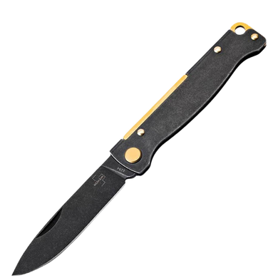 Böker Plus folding knife Atlas Stonewash Brass - Black