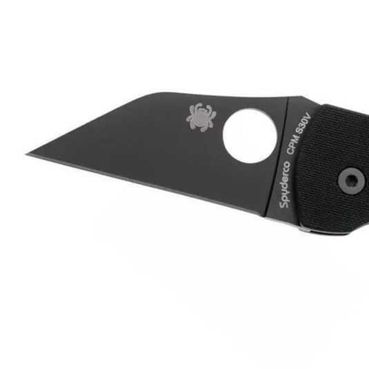 Spyderco MICROJIMBO BLACK G-10 PLAIN BLACK BLADE