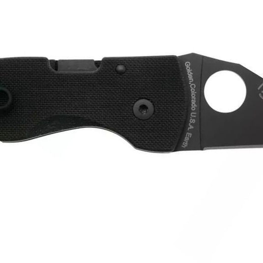 Spyderco MICROJIMBO BLACK G-10 PLAIN BLACK BLADE