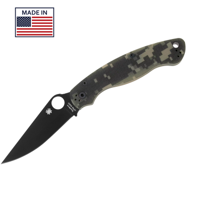 Spyderco MILITARY 2 G-10 CAMO BLACK BLADE PLAIN