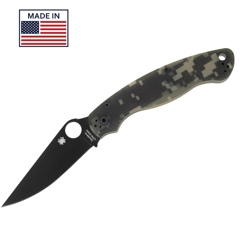 Load image into Gallery viewer, Spyderco MILITARY 2 G-10 CAMO BLACK BLADE PLAIN
