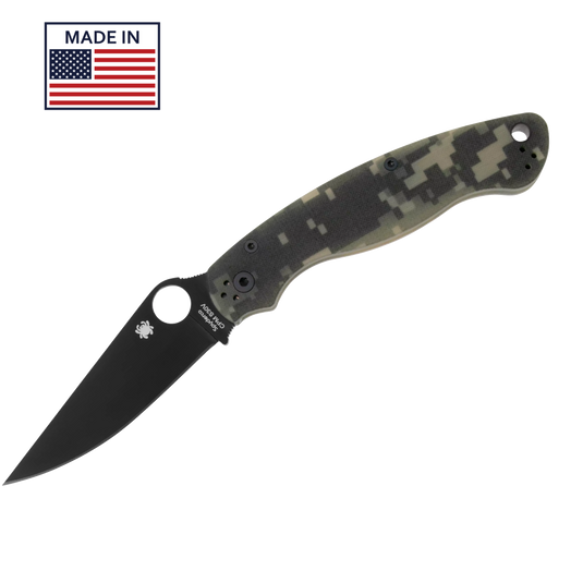 Spyderco MILITARY 2 G-10 CAMO BLACK BLADE PLAIN