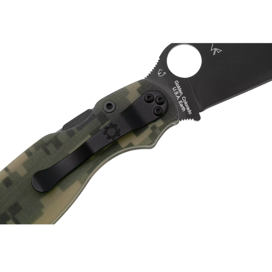 Spyderco MILITARY 2 G-10 CAMO BLACK BLADE PLAIN