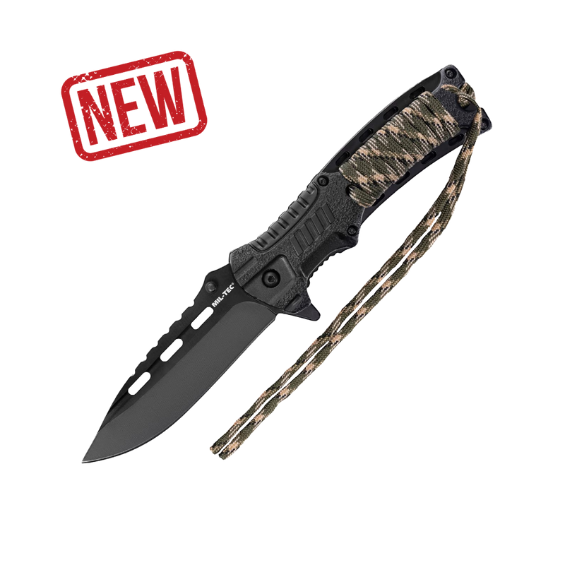 Load image into Gallery viewer, Mil-Tec Paracord folding knife with flint
