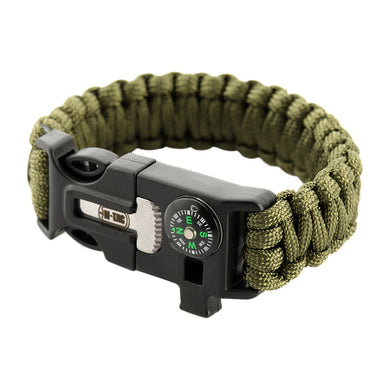 M-Tac paracord bracelet with spark cutter, compass and whistle Olive