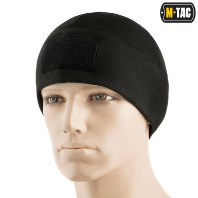 M-Tac Fleece Tactical Watch Cap Beanie With Patch Panel Black