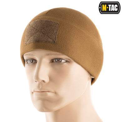 M-Tac Fleece Tactical Watch Cap Beanie With Patch Panel Coyote Brown