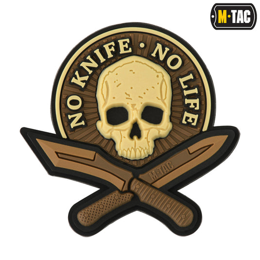 M-Tac patch No Knife - No Life 3D PVC Coyote