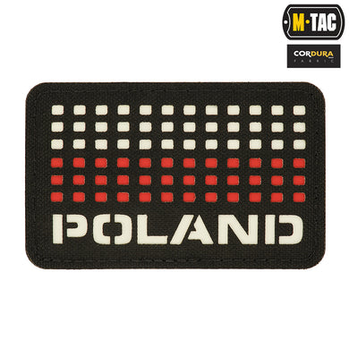 M-Tac patch Poland (with flag) Laser Cut Black/White/Red