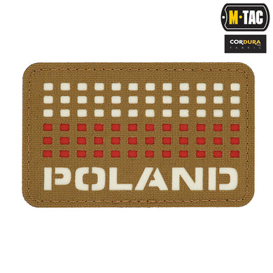 M-Tac patch Poland (with flag) Laser Cut Coyote/White/Red