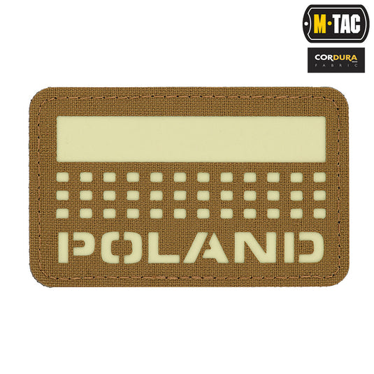 M-Tac patch Poland (with flag) Laser Cut Coyote/Snow