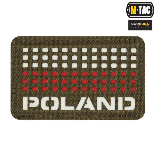 M-Tac patch Poland (with flag) Laser Cut Ranger Green/White/Red