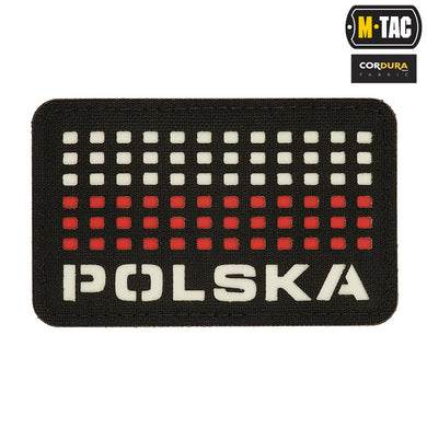 M-Tac patch Poland (with flag) Laser Cut Black/White/Red