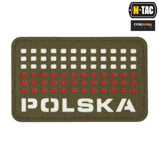 M-Tac patch Polska (with flag) Laser Cut Ranger Green/White/Red