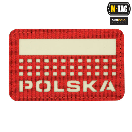 M-Tac patch Polska (with flag) Laser Cut Red/Lum