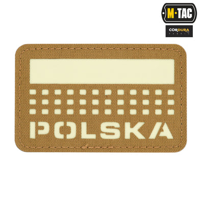 M-Tac patch Polska (with flag) Laser Cut Coyote/Snow