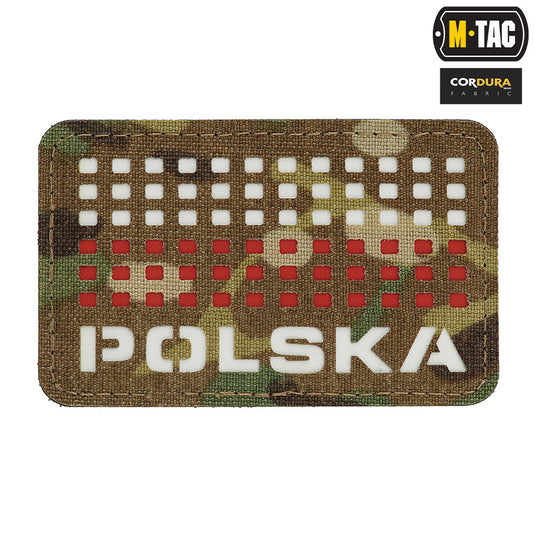 M-Tac patch Poland (with flag) Laser Cut Multicam/White/Red