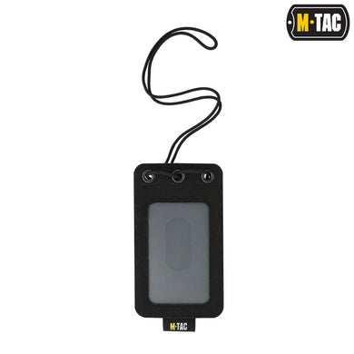 M-Tac Tactical Badge Holder Hanging ID Card Case Hook Surface Draw Cord Black