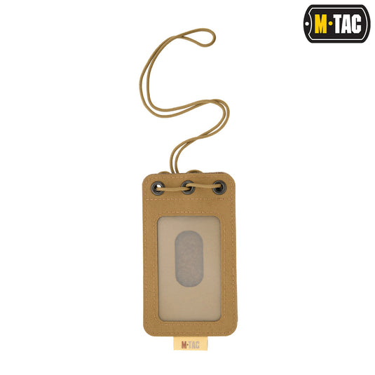 M-Tac Tactical Badge Holder Hanging ID Card Case Hook Surface Draw Cord Coyote