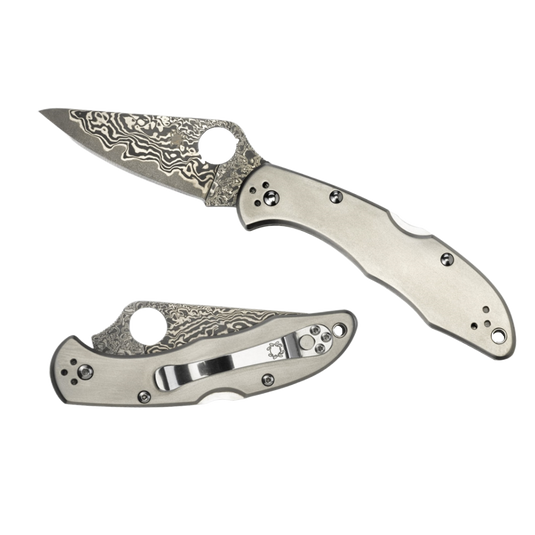 Spyderco DELICA 4 TITANIUM / DAMASCUS C11TIPD